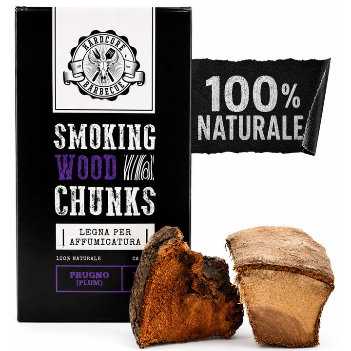 BBQ CHUNK PRUGNO - PLUM - Räucherholz HARDCORE BARBECUE Essenz Pflaume - Holzstücke zum Räuchern - c