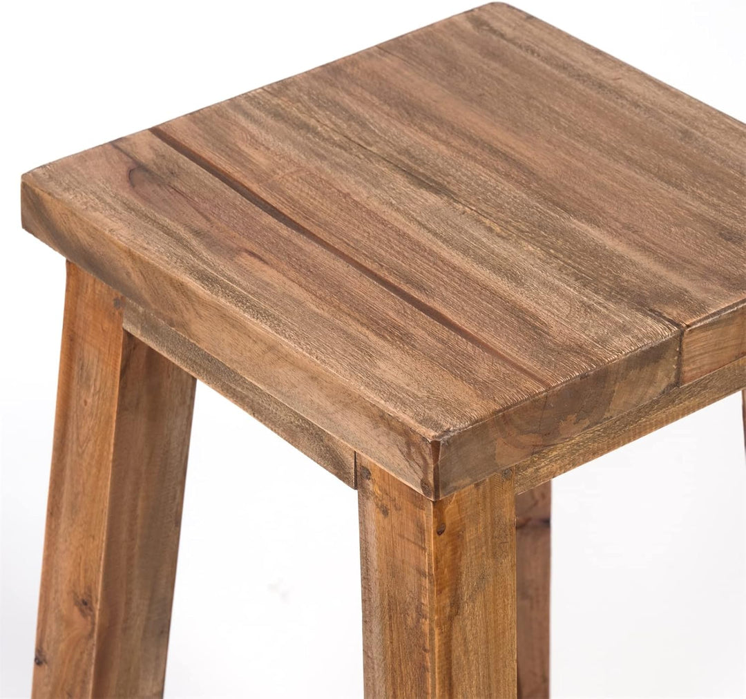 DESIGN DELIGHTS Holz BARHOCKER Nippo | 70x35 cm, Massivholz | Thekenhocker, Barstuhl, rustikaler Sit