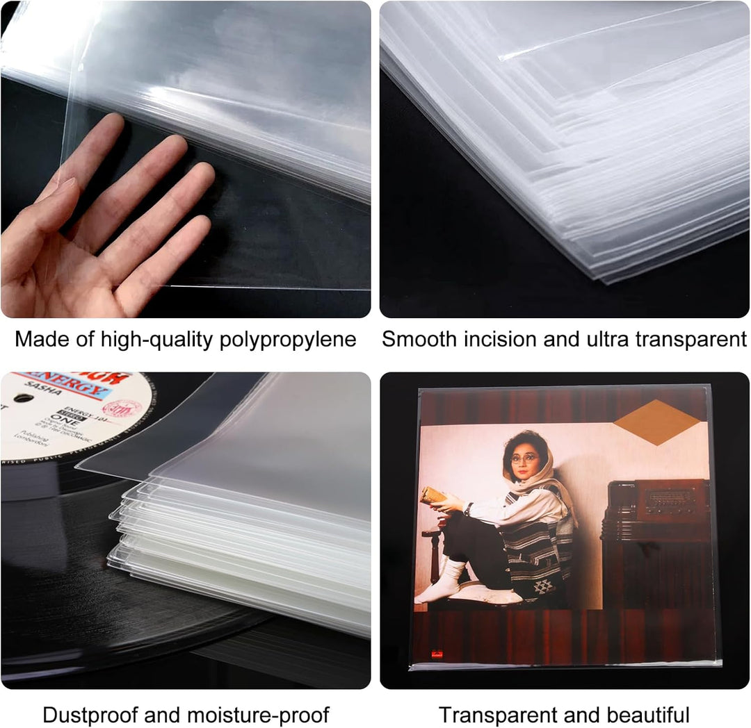 Schallplatten Innenhüllen 100 Stück Vinyl Schutzhüllen für 12 Inch LP