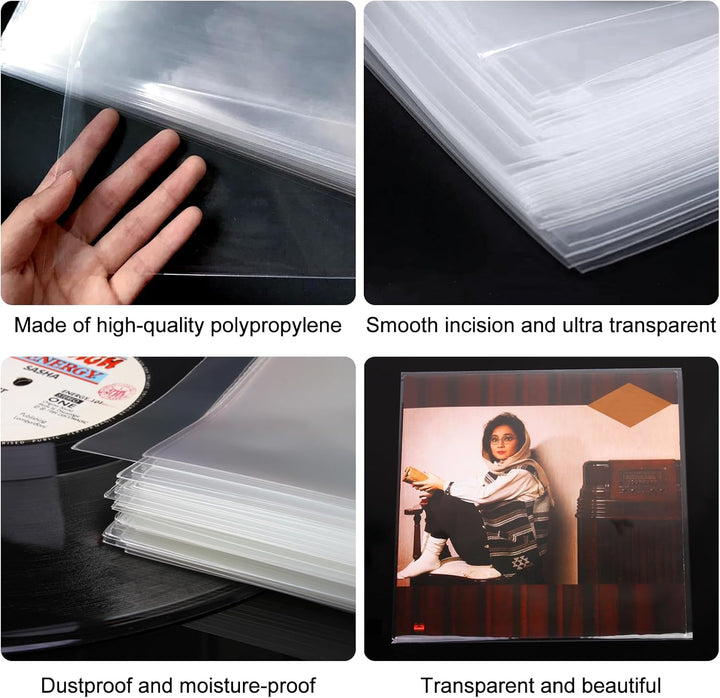 Schallplatten Innenhüllen 100 Stück Vinyl Schutzhüllen für 12 Inch LP