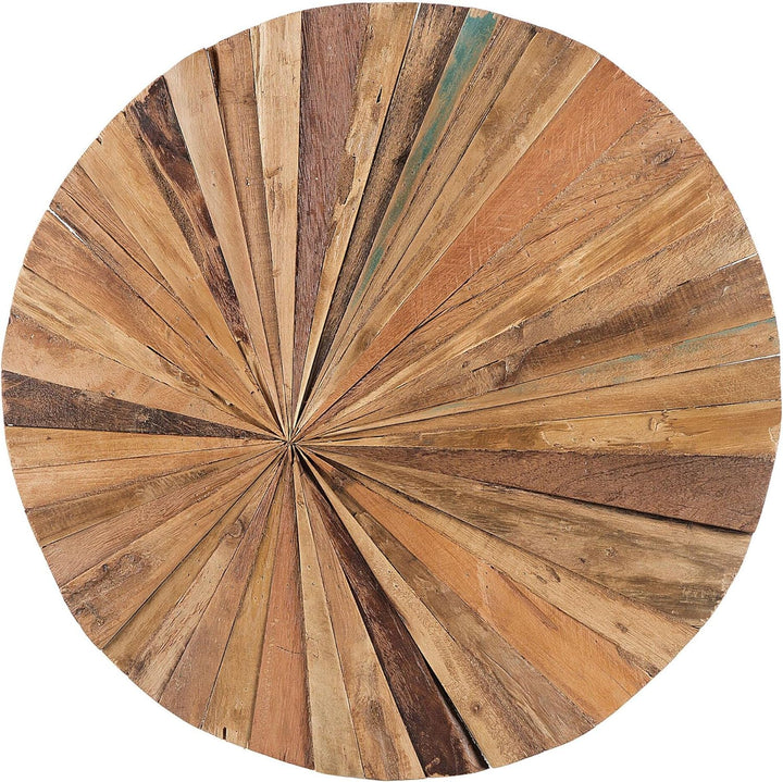 Wanddekoration Teakholz hellbraun / dunkelbraun rund ø 60 cm Modern Morelia