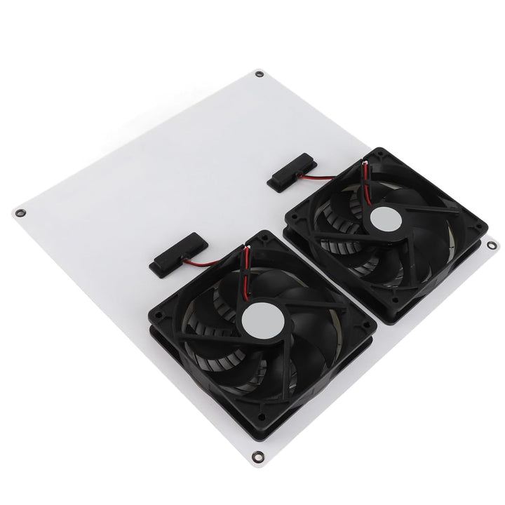 Solarlüfter 12 Zoll, Dual Lüfter 100W, Solar Abgasventilator für Hühnerstall Gewächshaus mit Monokri