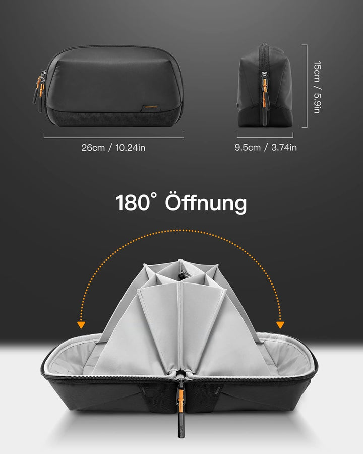 Inateck Elektronik Case, Spritzwassergeschützte Zubehörtasche, Gadget Organizer Tasche, USB Kabel Or