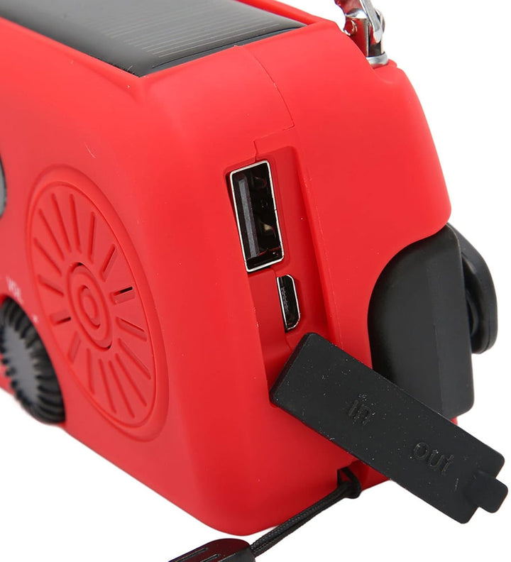 Elprico Aufziehbares Solarradio, AM/FM/WB-Wetterradio Notfall-Solar-Handkurbel-Dynamo mit LED-Tasche
