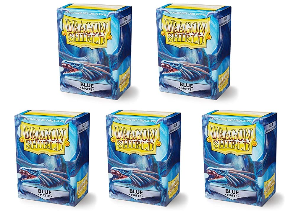 5 Packs Dragon Shield Matte Blue Standard Size 100 ct Card Sleeves Value Bundle! Blau