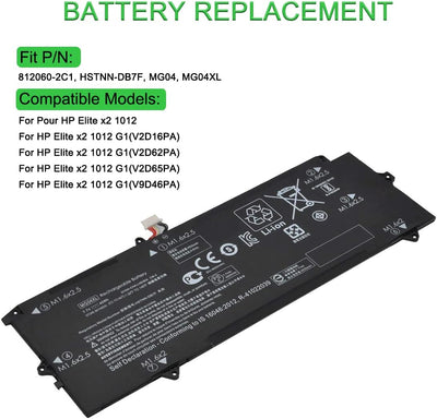 XITAIAN 7.7V 40Wh 4820mAh MG04XL Ersatz Laptop Akku für HP Elite x2 1012 G1 (V9D46PA) (V2D16PA) HSTN