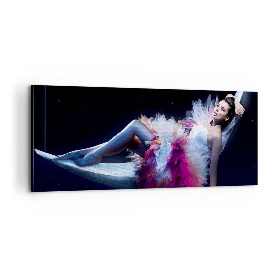Panorama Bilder auf Leinwand 100x40cm Leinwandbild Frau Geheimnis Kleid elegant Gross Wanddeko Bild