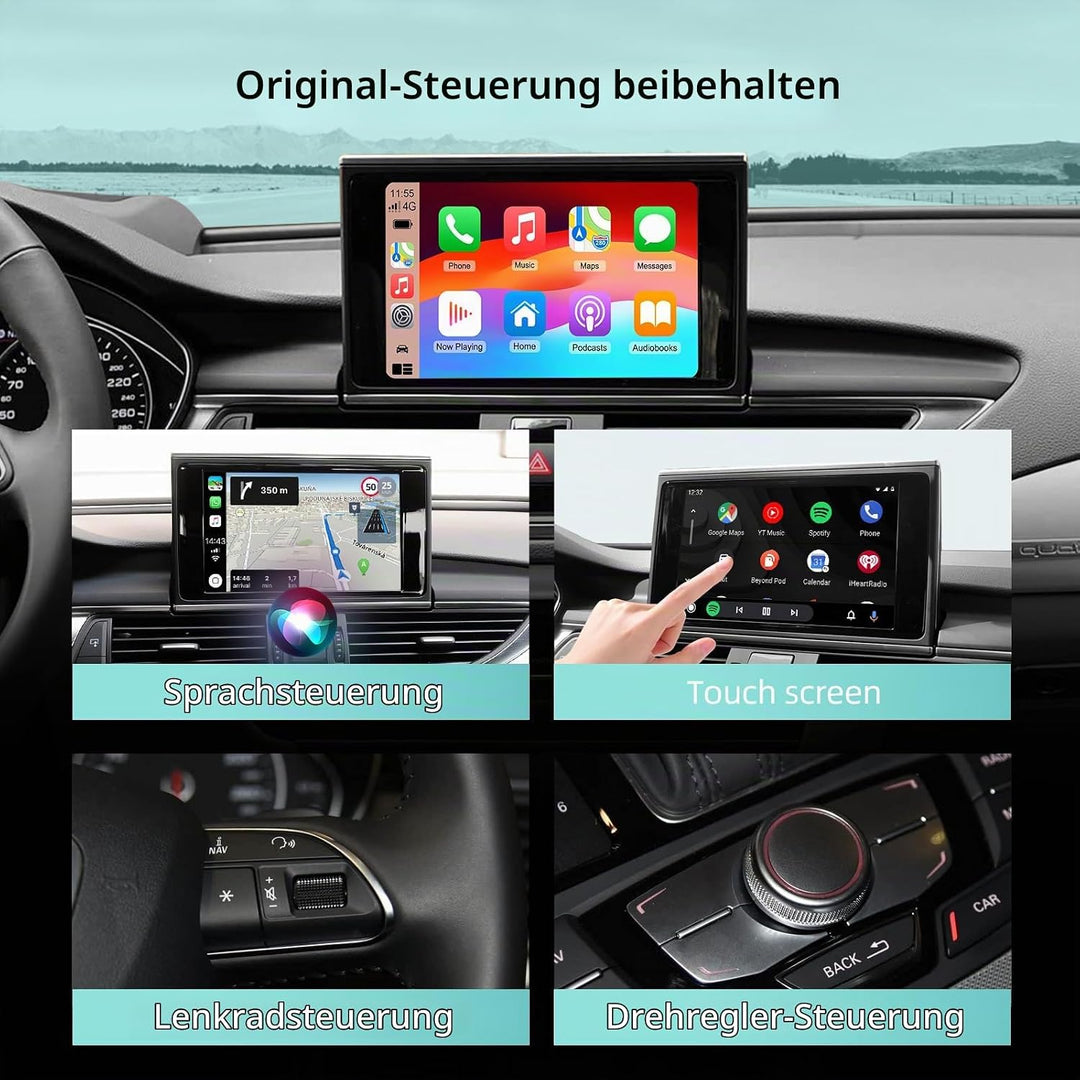 EZoneTronics Wireless CarPlay &amp; Android Auto Retrofit Kit Decoder für Audi A6/A7 2012-2016 mit RMC S