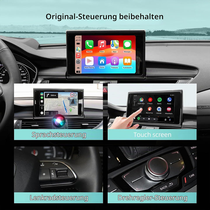 EZoneTronics Wireless CarPlay &amp; Android Auto Retrofit Kit Decoder für Audi A6/A7 2012-2016 mit RMC S