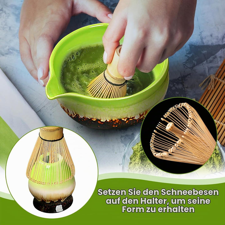 Simsky Matcha set, Japanisches Tee-Set, Matcha-Schale, Schaufel, Sieb, Matcha-Besenhalter, Matcha-Be