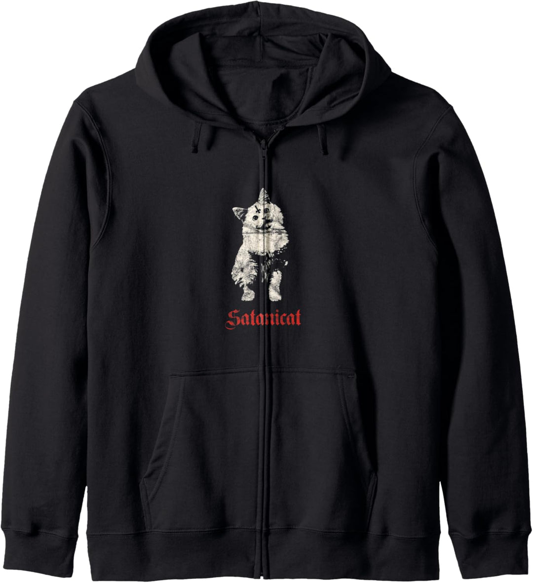 Occult Satanicat Satan Gothic Grunge Satan Devil Vintage Kapuzenjacke