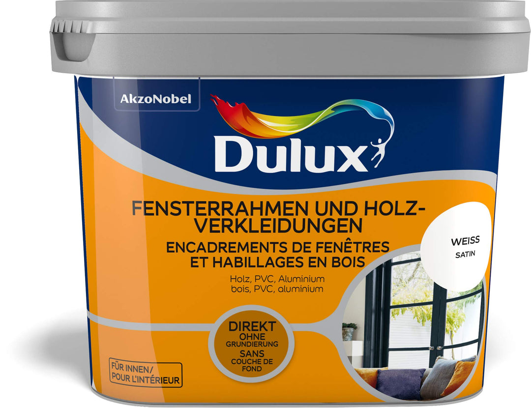Dulux Fresh up FENSTERR.+HOLZVERKL. SAT WEISS, 2 L, 5280704, Weiss seidenmatt