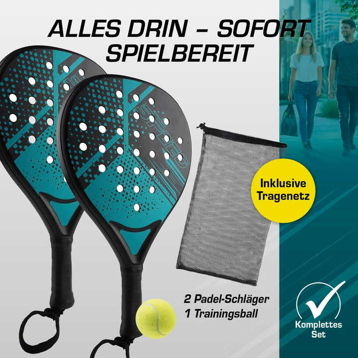 #DoYourSports Padel Schläger Set | Padelschläger & Padel Racket Starterset, 2 leichte Schläger für P