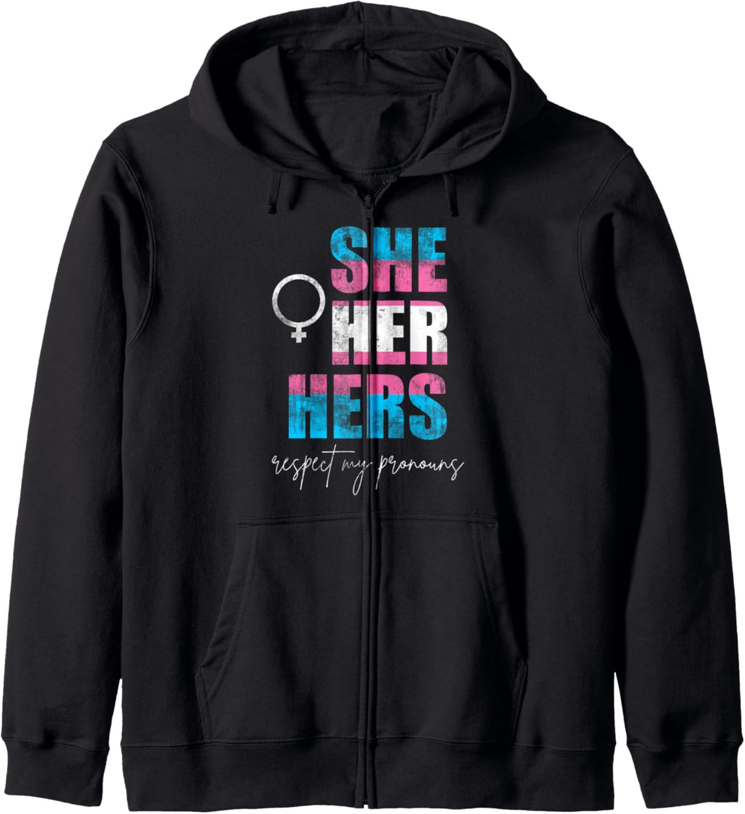 Ihr Sie Ihre Respektiere meine Pronomen Geschenk Transgender Kapuzenjacke