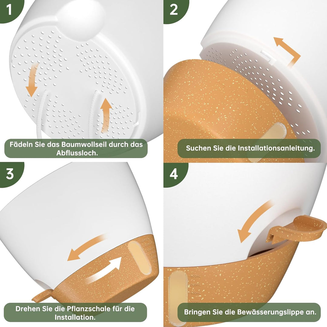 ZMTECH 15 cm Kunststoff-Pflanztöpfe mit Selbstbewässernde Pflanztöpfe mit Abflusslöchern und herausn