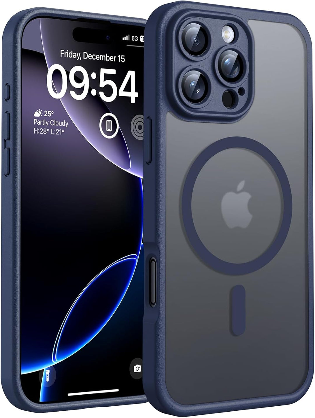 TOCOL 3 in 1 für iPhone 16 Pro Hülle für Magsafe, mit 2 Schutzglas, Vollständiger Kameraschutz Stoss