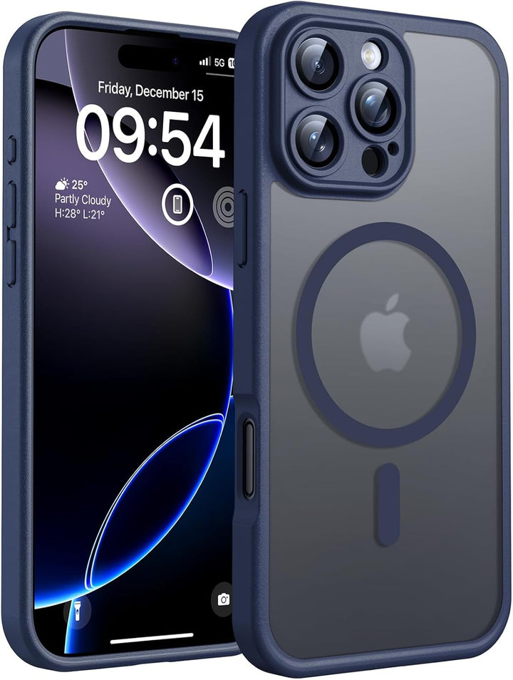 TOCOL 3 in 1 für iPhone 16 Pro Hülle für Magsafe, mit 2 Schutzglas, Vollständiger Kameraschutz Stoss