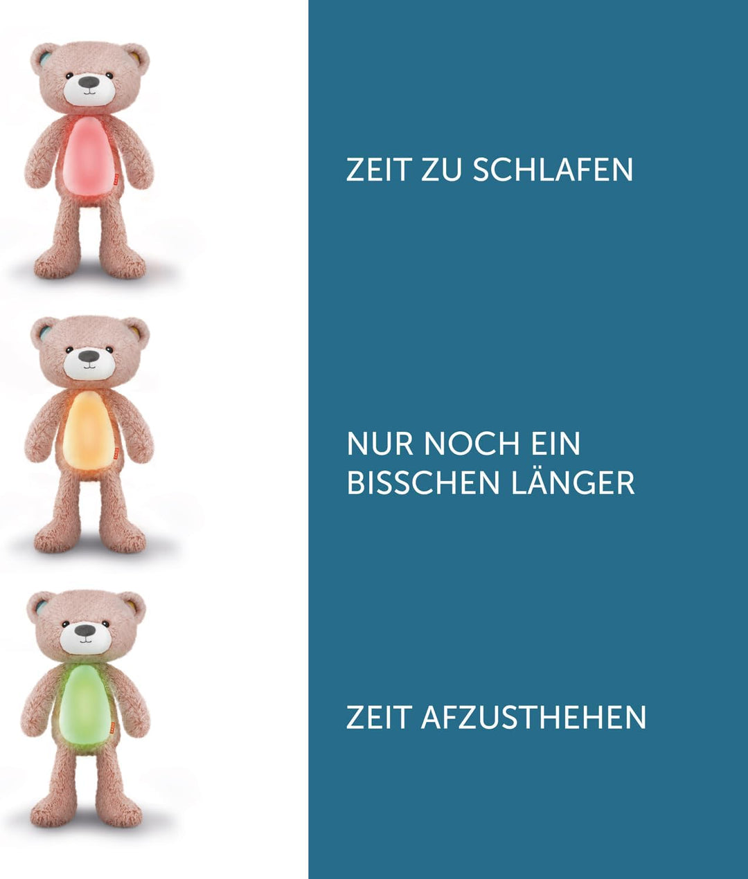 Zazu Brody Schlaftrainer - Kuscheltier mit Nachtlicht, Geräuschmaschine und Schreisensor - Lehrt den