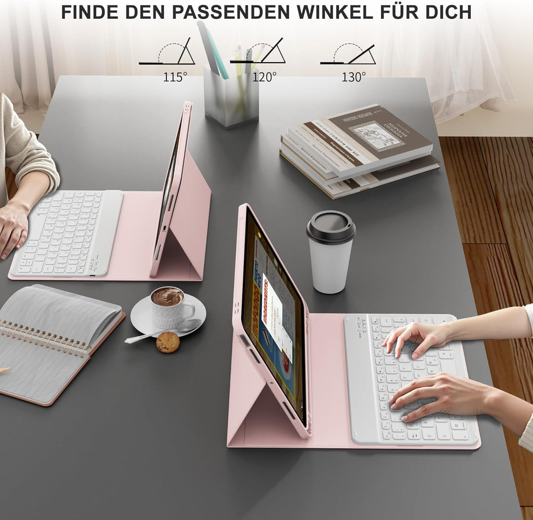 Hülle mit Tastatur für iPad Air 11 Zoll M3 2025 M2 2024/Air 5 Generation 2022 4 Gen 2020 10,9 Zoll,