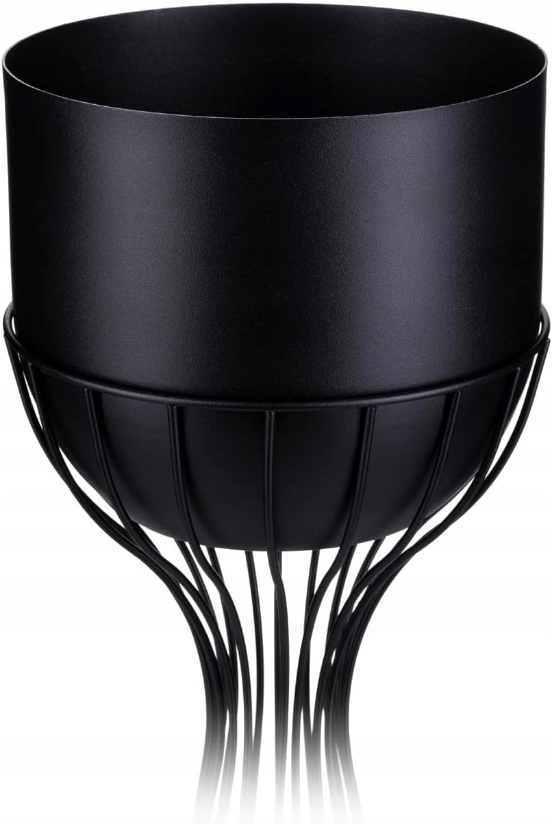 Moderne Blumenständer Metall 46 cm Hoch mit Schwarz Blumentopf Rund 18 cm Ø auf Robuste Ständer - Pf