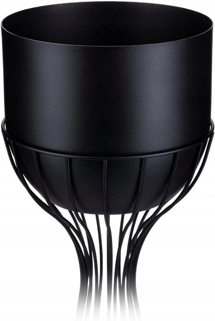 Moderne Blumenständer Metall 46 cm Hoch mit Schwarz Blumentopf Rund 18 cm Ø auf Robuste Ständer - Pf