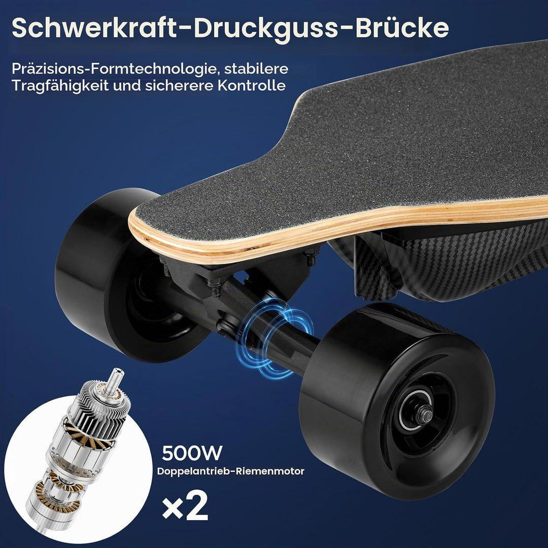 Hochleistungs-Elektro-Skateboard mit Fernbedienung, 40/45 km/h Höchstgeschwindigkeit, 30 km Reichwei