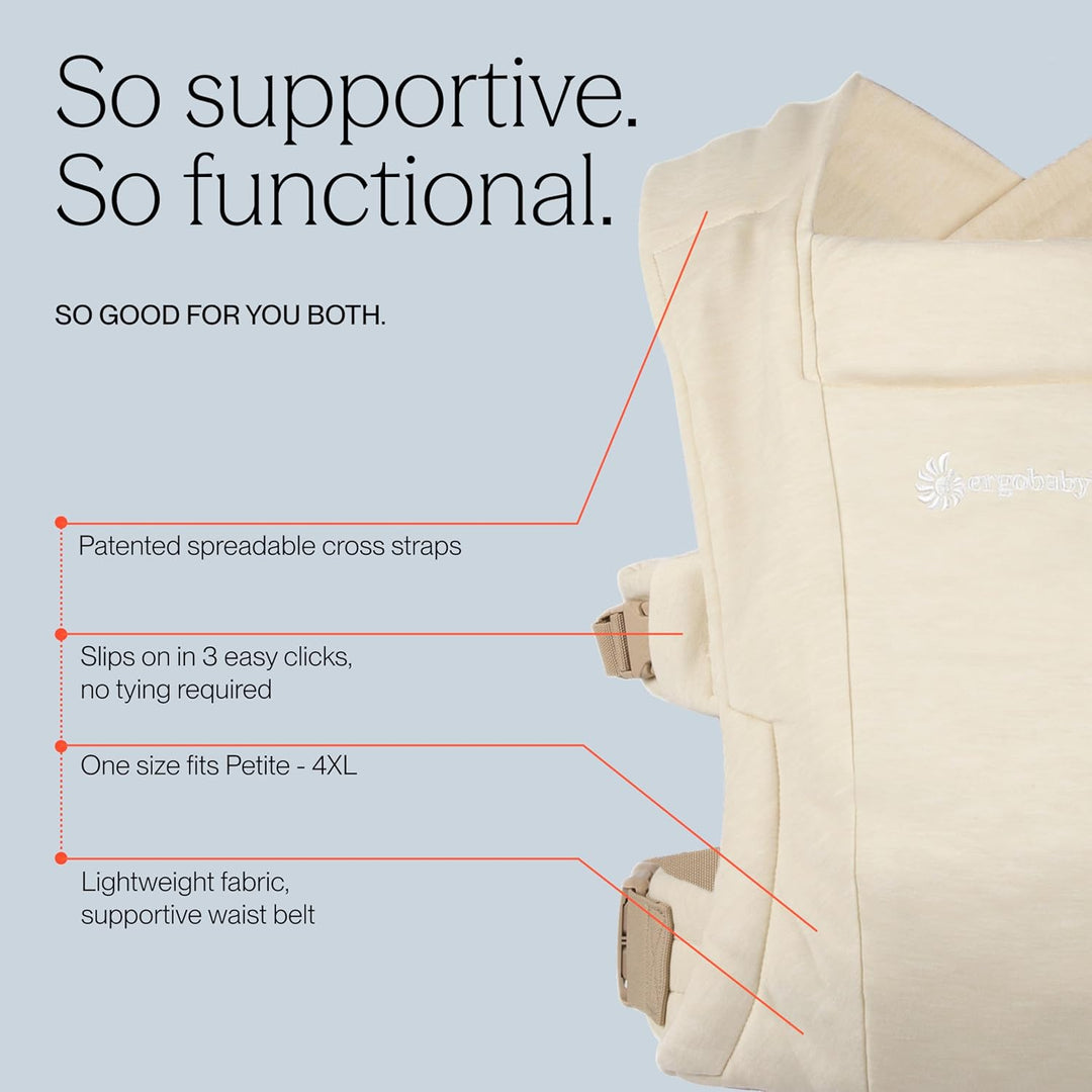 Ergobaby Babytrage für Neugeborene ab Geburt Extra Weich, Embrace Bauchtrage Baby-Tragetasche Ergono