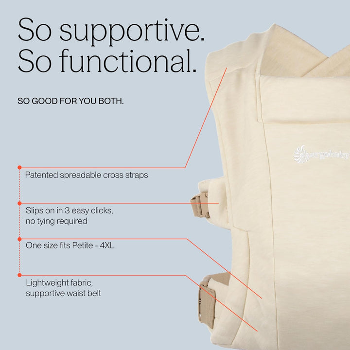 Ergobaby Babytrage für Neugeborene ab Geburt Extra Weich, Embrace Bauchtrage Baby-Tragetasche Ergono