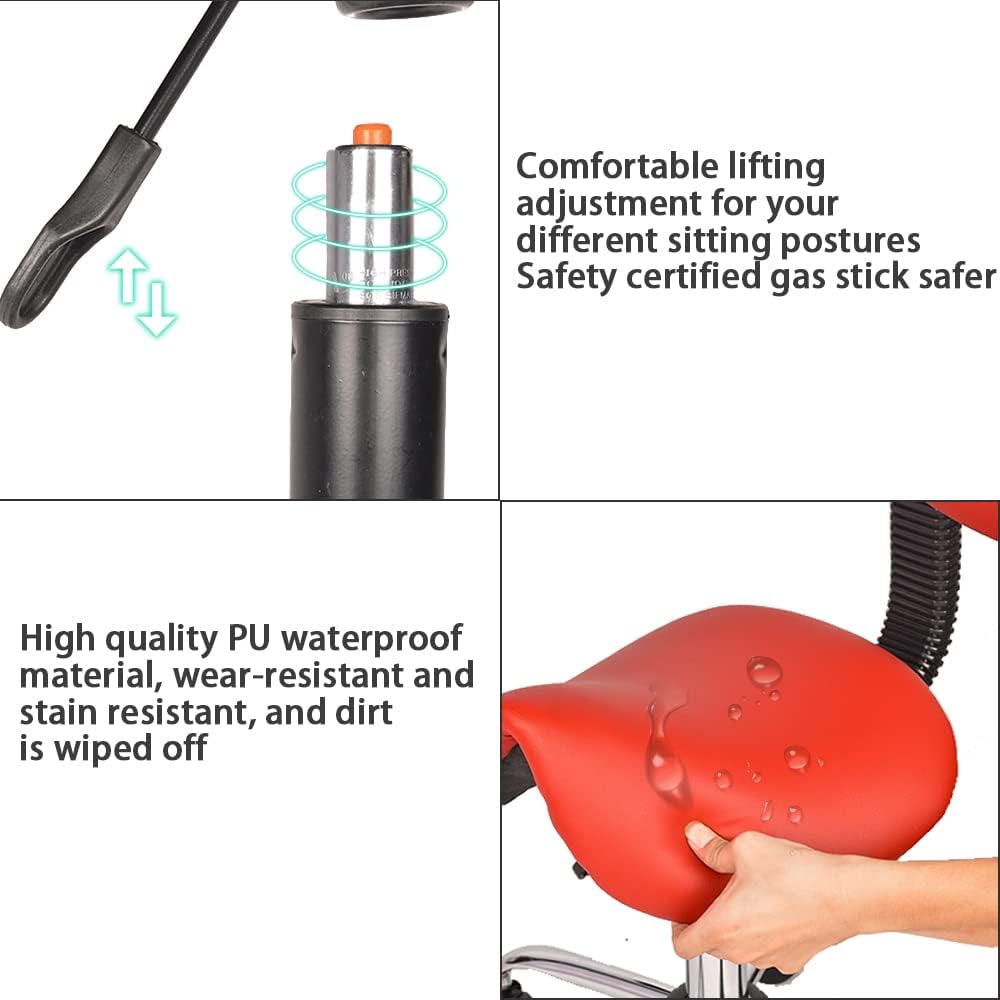 Mingone Sattelhocker Ergonomischer Arbeitshocker 360° Drehbarer Hocker Höhenverstellbarer Bürohocker