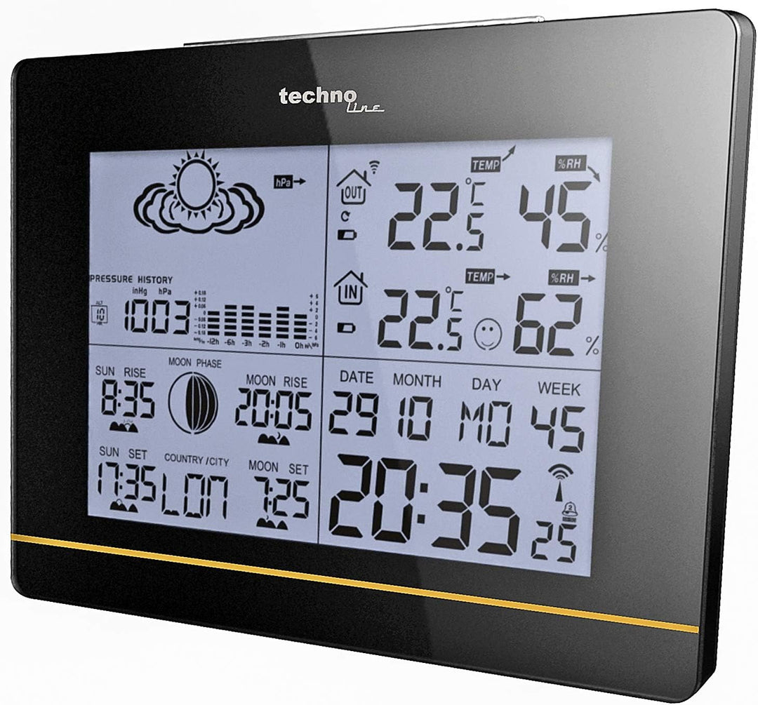 Technoline WS 6750 moderne Wetterstation mit Vorhersage von Wettersituation und Anzeige von Mondphas
