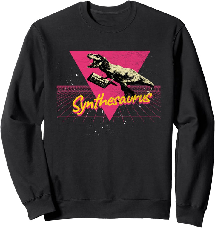 Keytar Synthesaurus Funny Synthesizer Nerd Vintage Synth Sweatshirt