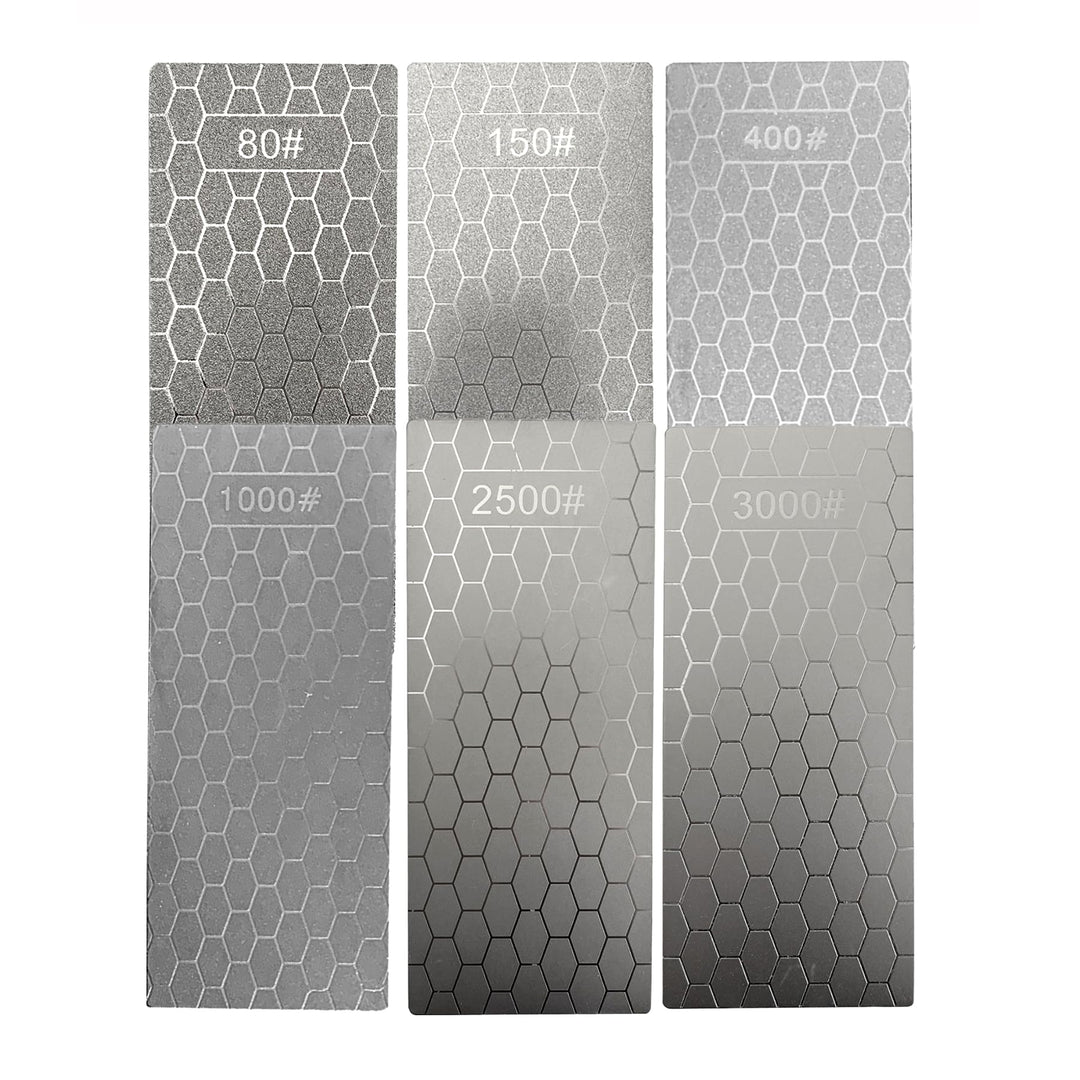 6 Stück Messerschärfsteine, 80# 150# 400# 1000# 2500# 3000# Diamantschärfsteine mit extra feiner/gro