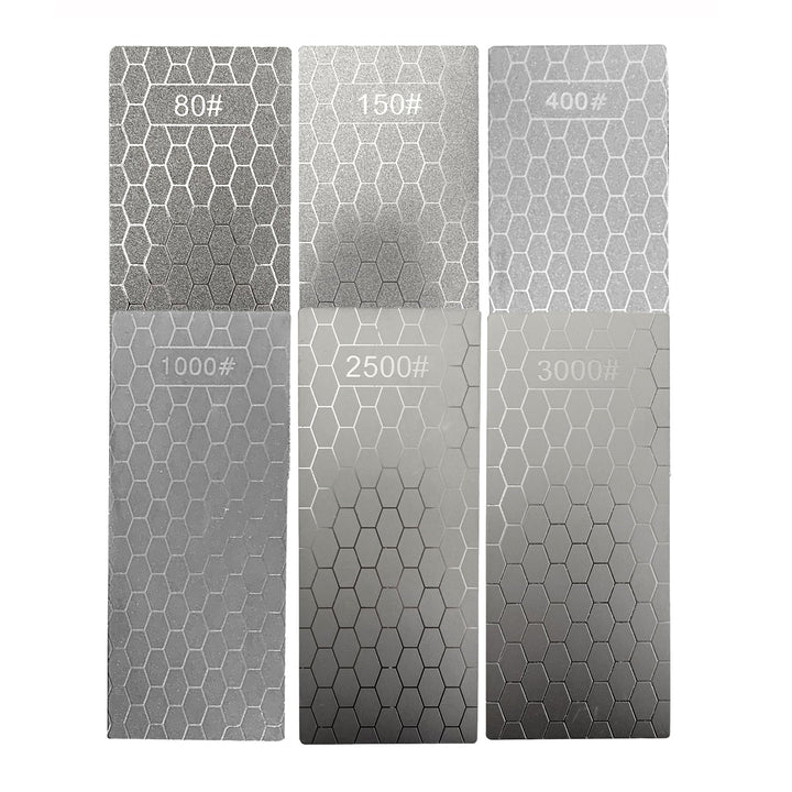 6 Stück Messerschärfsteine, 80# 150# 400# 1000# 2500# 3000# Diamantschärfsteine mit extra feiner/gro