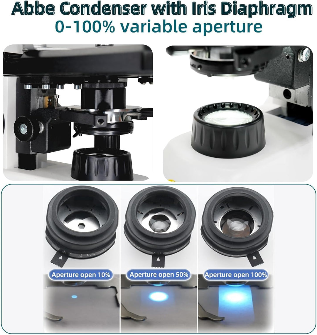 Swift SW400 Compound-Trinokular-Labor-Mikroskop, Unendliches optisches System, 40X-2500X Vergrösseru