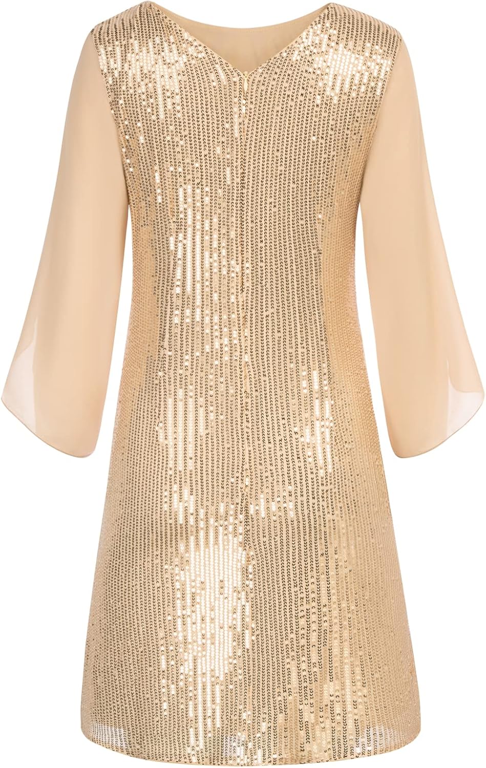 GRACE KARIN Damen Pailletten Kleid 3/4 Ärmel Party Cocktailkleid Club Glitzer Kleid Vintage MidiKlei
