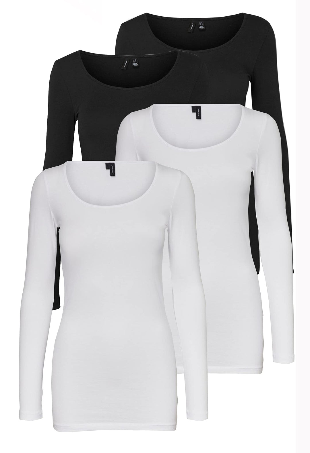 VERO MODA Female Top VMMAXI T-Shirt XS Weiss/Schwarz (2x Bright White/ 2x Black), XS Weiss/Schwarz (