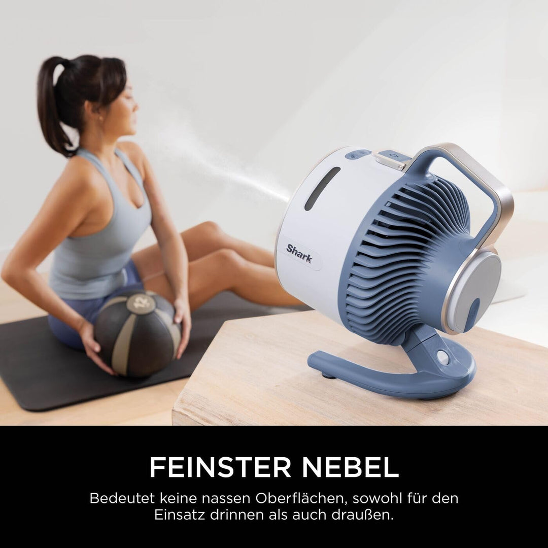 Shark FlexBreeze HydroGo Starker Ventilator mit Sprühnebel, Kühlung für drinnen & draussen, leise &