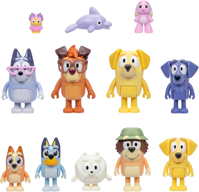 BlueY-Superfan-Spielset; 12 Figuren (5–6,3 cm) Bingo mit flehendem Gesichtsausdruck; Chattermax; Wel