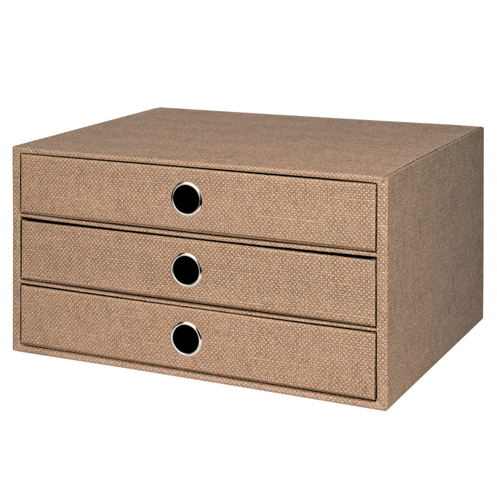 Rössler 1524452603 - S.O.H.O. 3er Schubladenbox für DIN A4, mit Griffloch, Special Line Hazelnut, 34