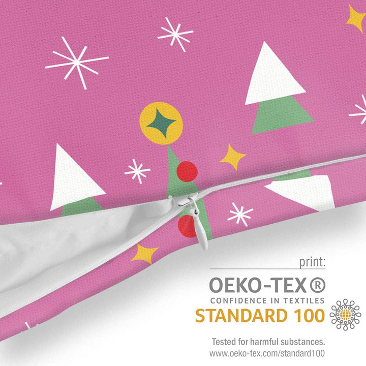 VOID Weihnachtsstern Bäume rosa Kissenbezug Kissenhülle Sofakissen Kissen Deko Weihnachten Winter We