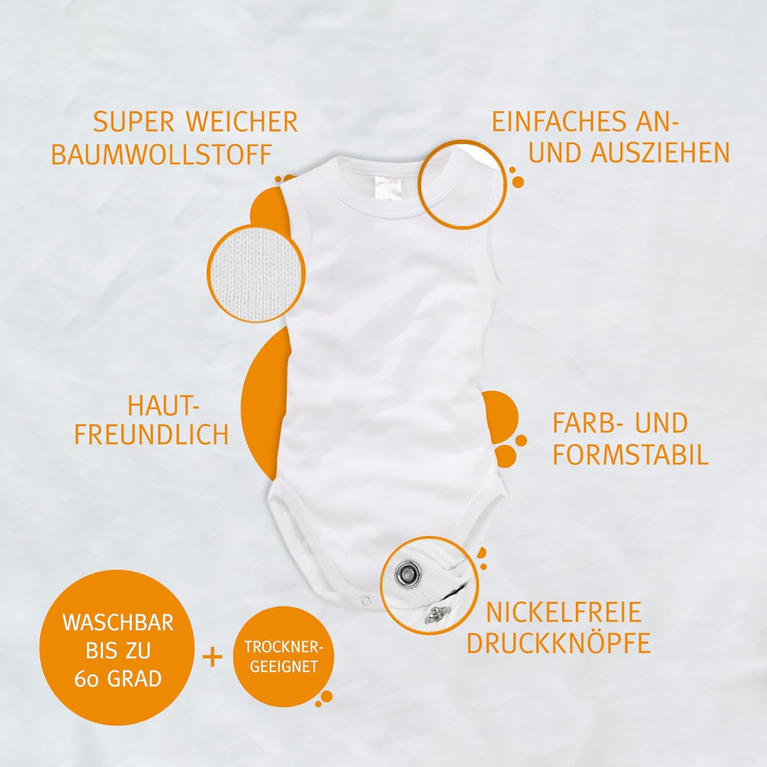 wellyou – Baby Body ohne Arm aus 100% super weicher Baumwolle – 2er Set Kinder Body Ärmellos für Mäd