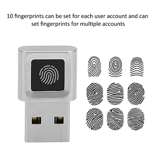 Bewinner USB-Fingerabdruck-Schlüsselleser, Hello-Fingerabdruck-Scanner, 360-Grad-Touch-Schnellabglei