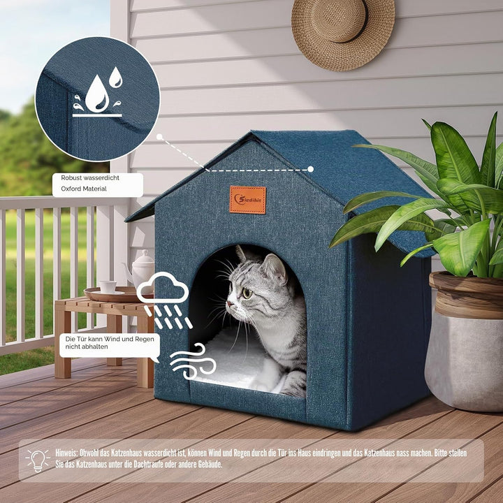 Siedihit Outdoor-Katzenhaus, wilde Katze, wasserdichtes Katzenhaus für Outdoor/Indoor-Katzen, isolie