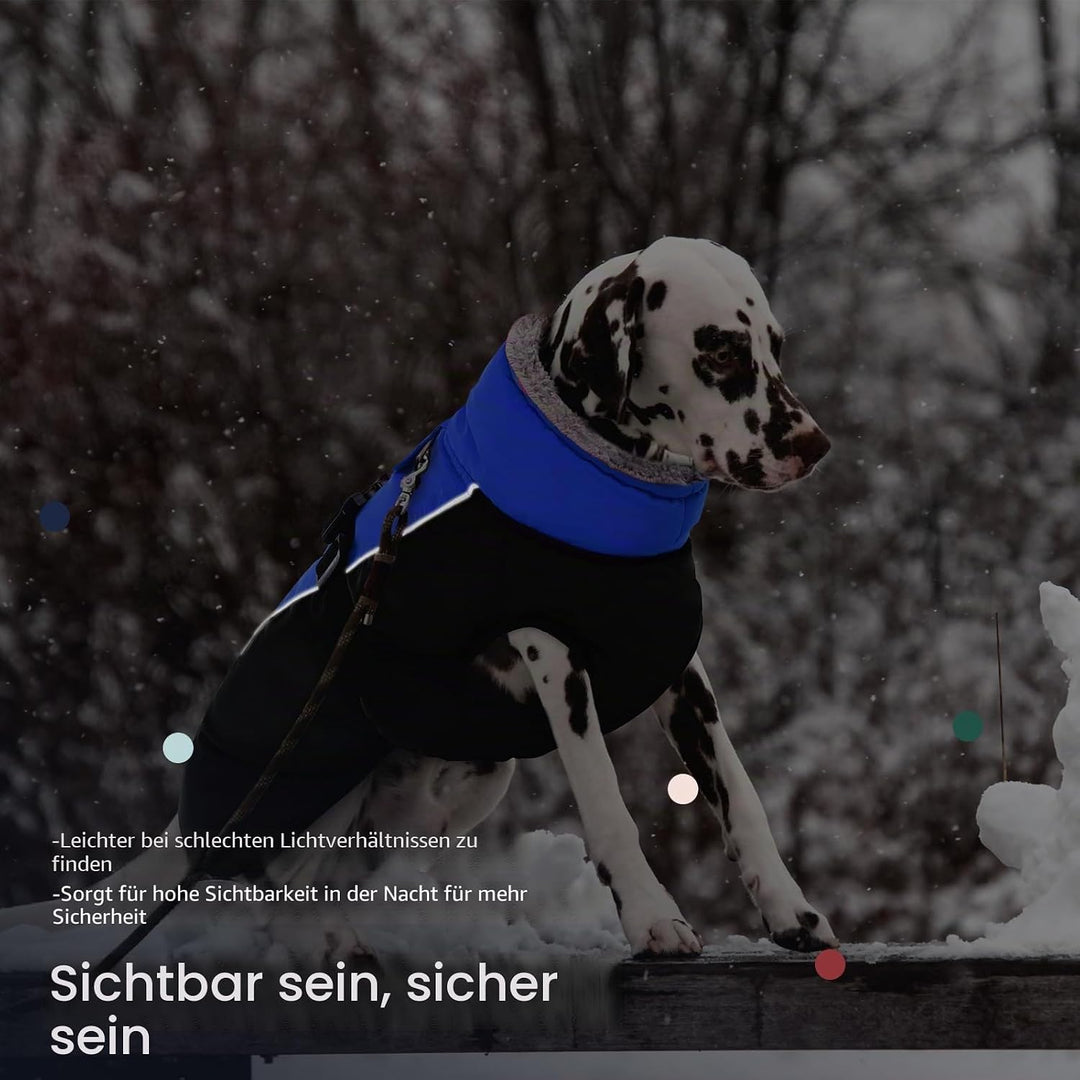 IECOii Hundemantel Winter,Warme Fleece Rollkragen Hundejacke,Wasserdicht Winterjacken Wintermäntel f