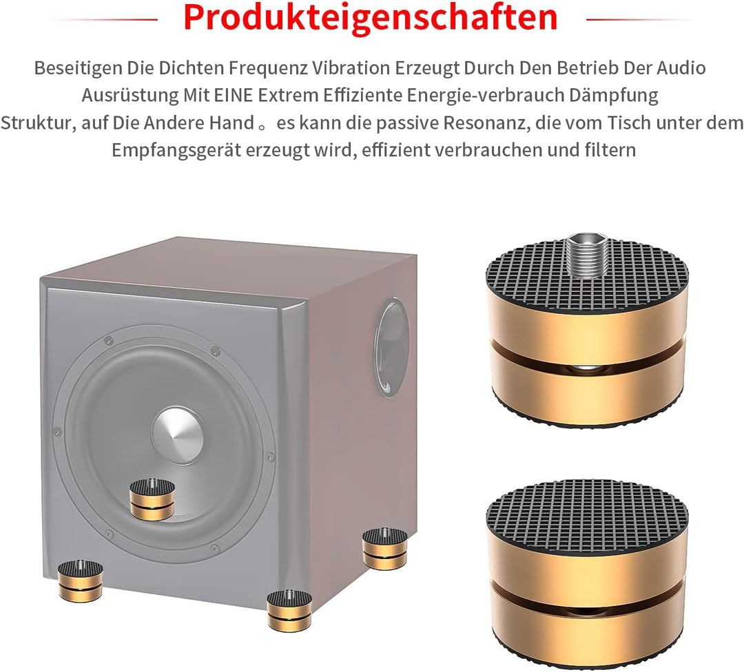 Tertullus 4er Set Lautsprecher-Füsse Resonanzdämpfer Aluminium Füsse Audio Dämpfer Shock Absorber Sc