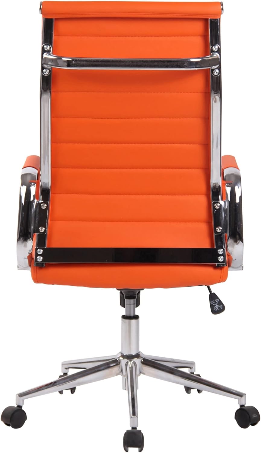 CLP Bürostuhl Kolumbus Kunstleder-Bezug I Höhenverstellbarer Schreibtischstuhl, Farbe:orange, Orange
