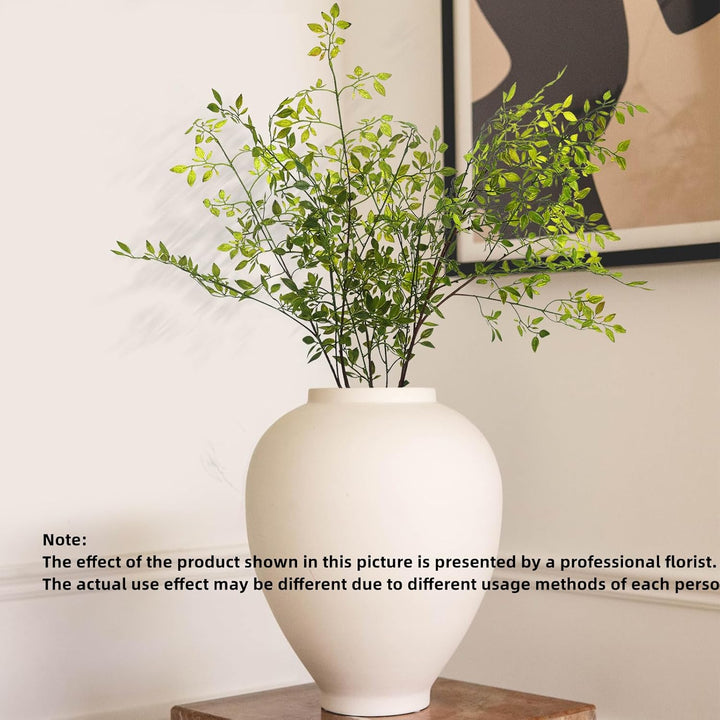 Melorca&amp;Guilla Künstliche Pflanzen, 110 cm, grüne Nandina-Zweige für Vase, künstliche Pflanzen für G