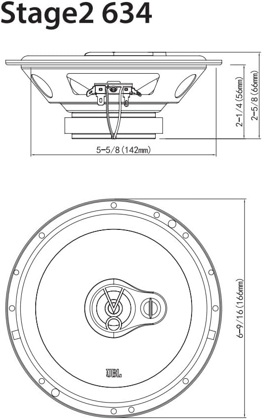 JBL Stage2 634 3-Wege Auto Lautsprecher Set von Harman Kardon - 250 Watt KFZ Auto Boxen - 2 stück Ca