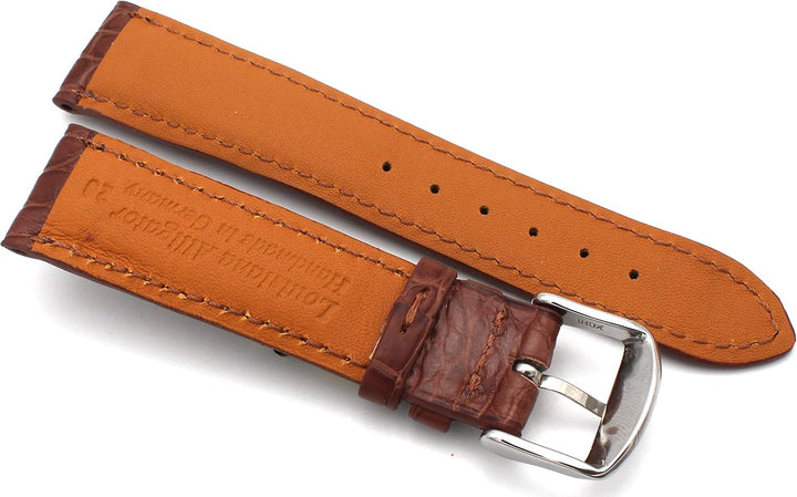 20mm XS Damenlänge Echt Alligator Vintage hangemacht in Deutschland Uhrenarmband Braun