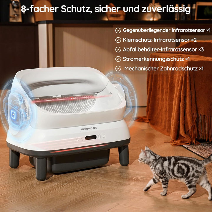 Selbstreinigende Katzentoilette 120L XXXL, Automatisches Katzenklo mit App-Steuerung &amp; Geruchsbeseit